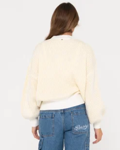 Ora Relaxed Fit Mock Neck Knit | Rusty Hot