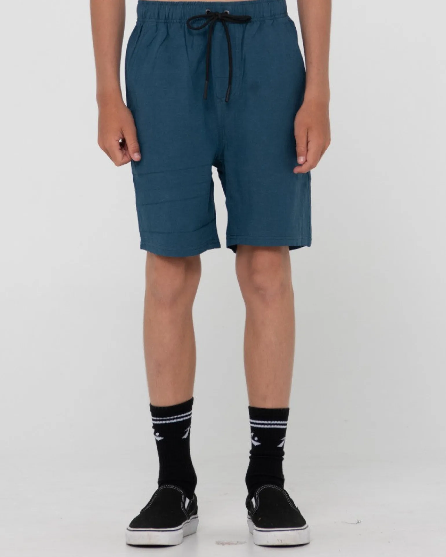 Overtone Linen Elastic Short Boys | Rusty Discount