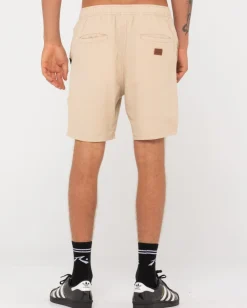 Overtone Linen Elastic Short Boys | Rusty Cheap