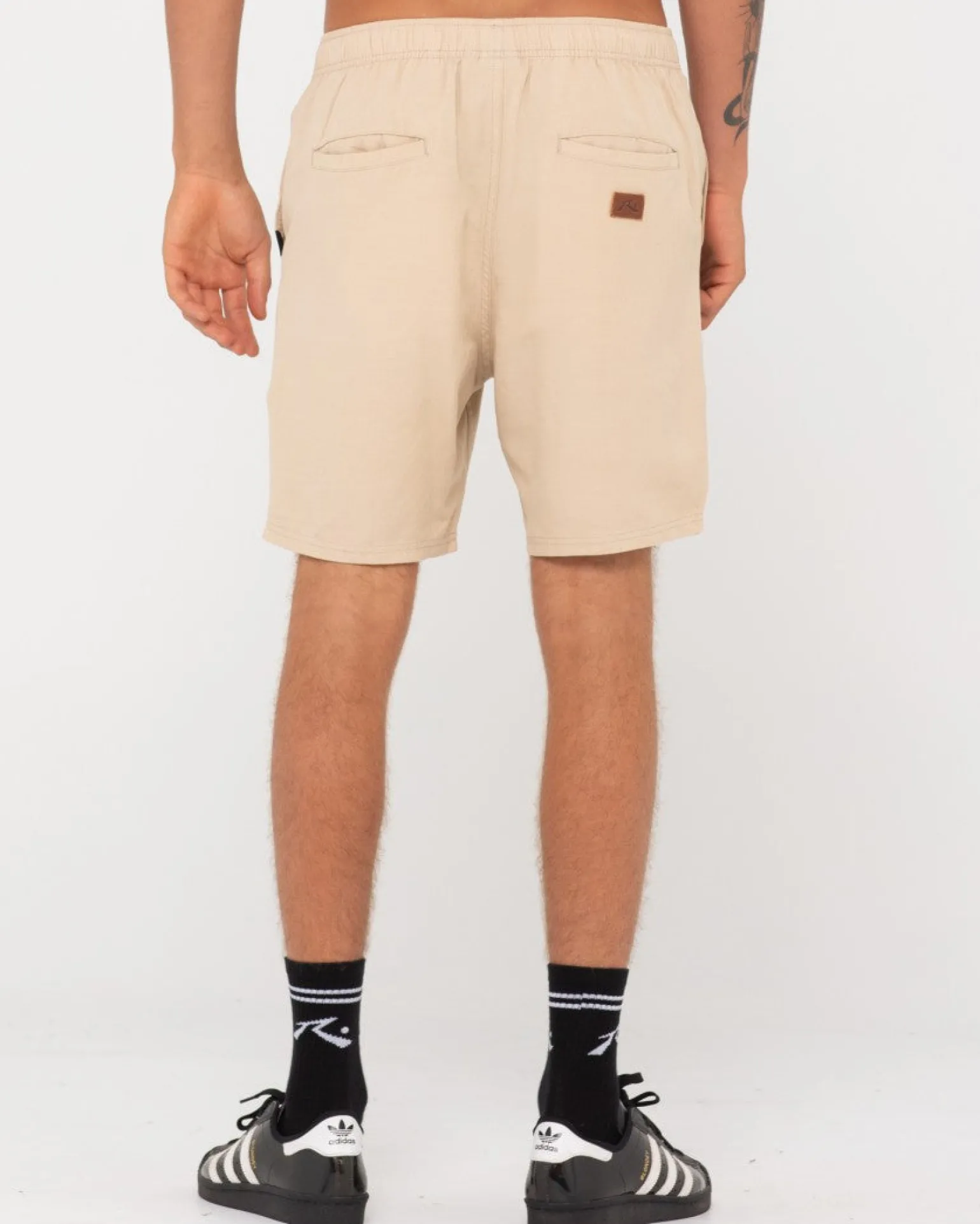 Overtone Linen Elastic Short Boys | Rusty Cheap