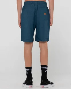 Overtone Linen Elastic Short Boys | Rusty Discount