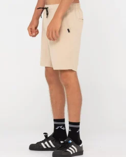 Overtone Linen Elastic Short Boys | Rusty Discount
