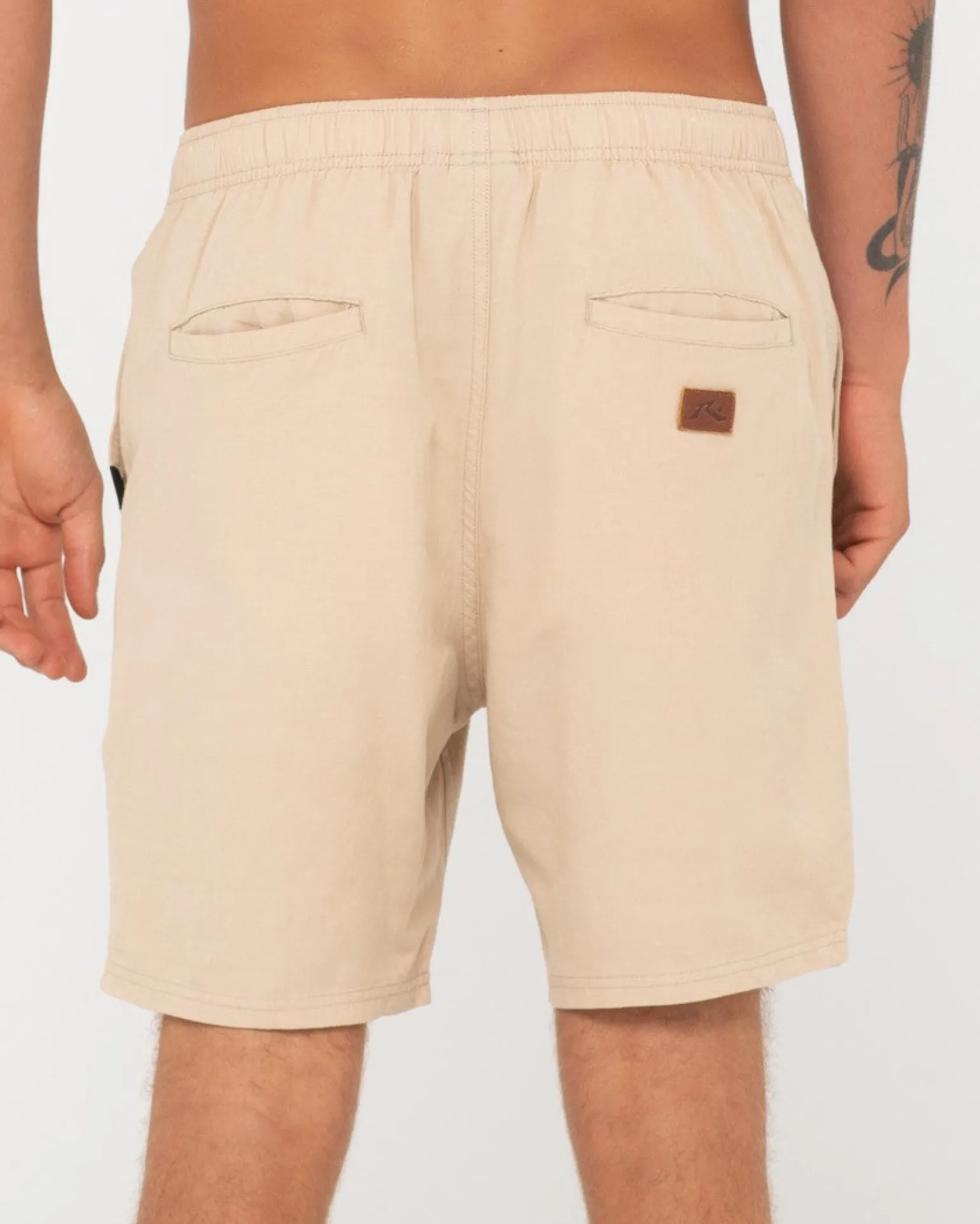 Overtone Linen Elastic Short Boys | Rusty Cheap