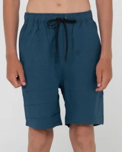 Overtone Linen Elastic Short Boys | Rusty Discount