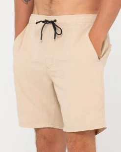 Overtone Linen Elastic Short Boys | Rusty Cheap