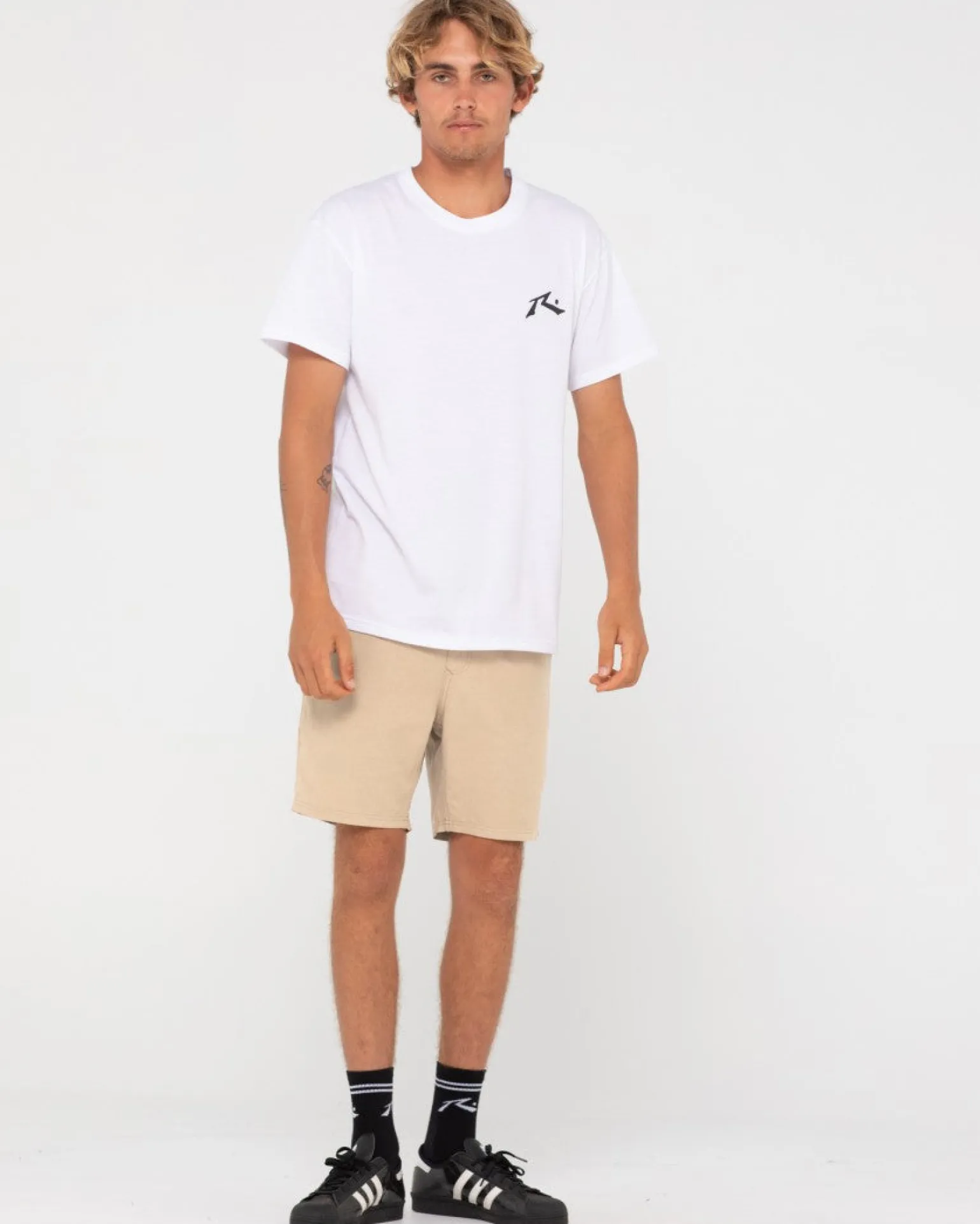 Overtone Linen Elastic Short Boys | Rusty Discount