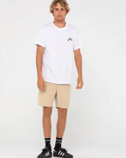 Overtone Linen Elastic Short Boys | Rusty Cheap