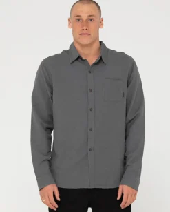 Overtone Long Sleeve Linen Shirt | Rusty Outlet