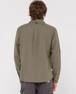 Overtone Long Sleeve Linen Shirt | Rusty Best
