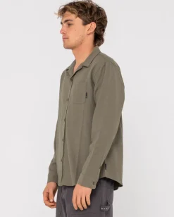 Overtone Long Sleeve Linen Shirt | Rusty Best