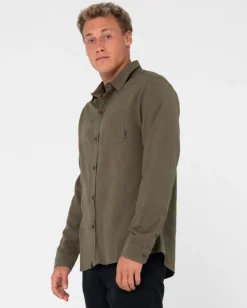 Overtone Long Sleeve Linen Shirt | Rusty Best
