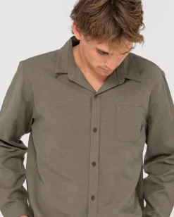 Overtone Long Sleeve Linen Shirt | Rusty Best