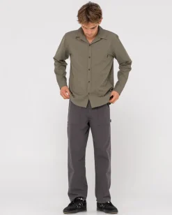 Overtone Long Sleeve Linen Shirt | Rusty Best
