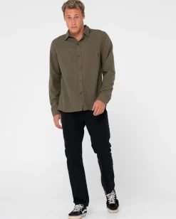 Overtone Long Sleeve Linen Shirt | Rusty Best
