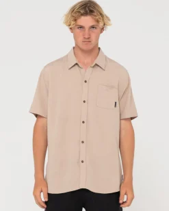 Overtone Short Sleeve Linen Shirt | Rusty Sale