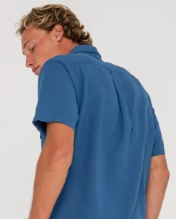 Overtone Short Sleeve Linen Shirt | Rusty Outlet