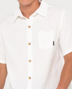 Overtone Short Sleeve Linen Shirt | Rusty Best