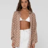 Panama Printed Oversized Long Sleeve Shirt | Rusty Cheap