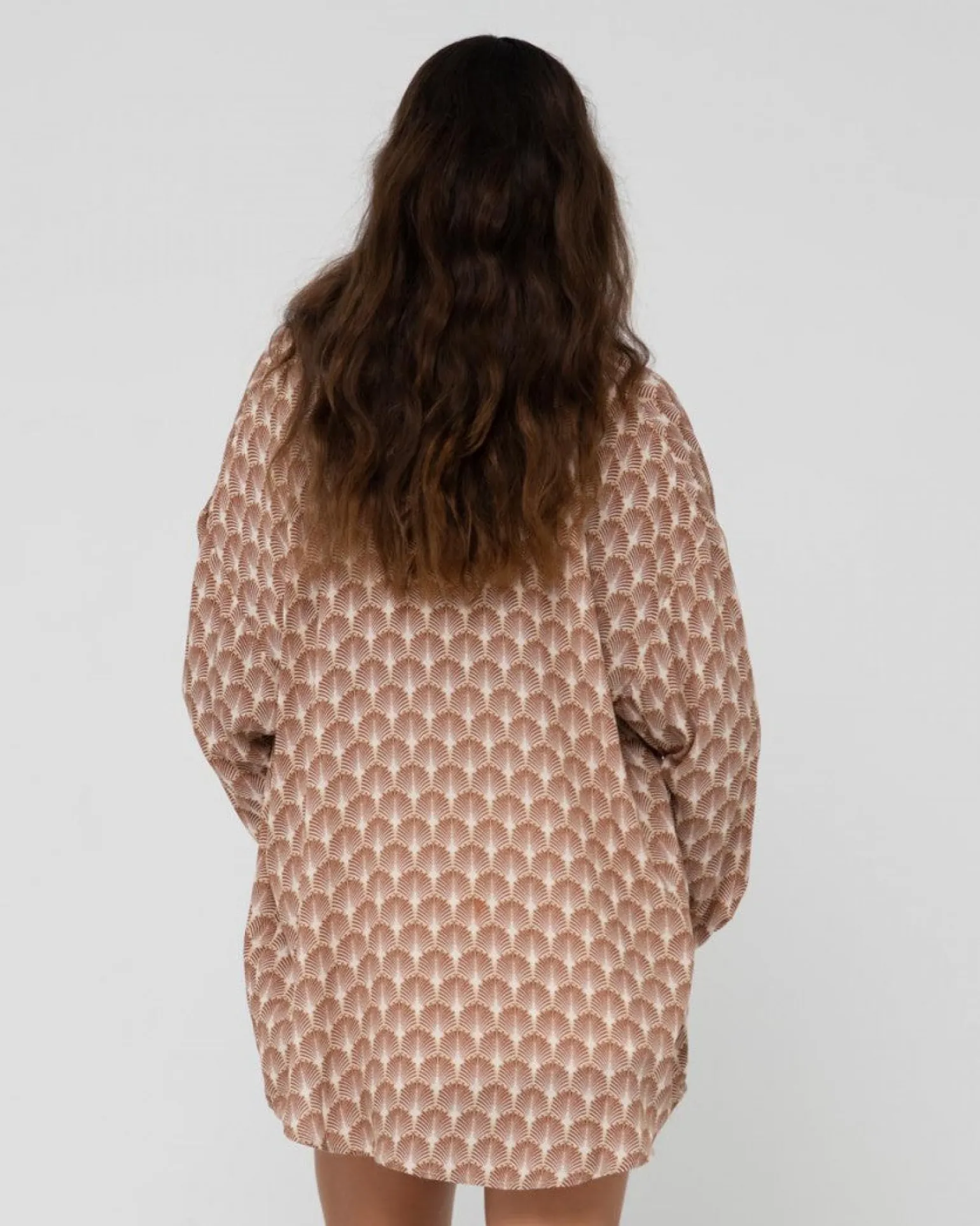 Panama Printed Oversized Long Sleeve Shirt | Rusty Hot