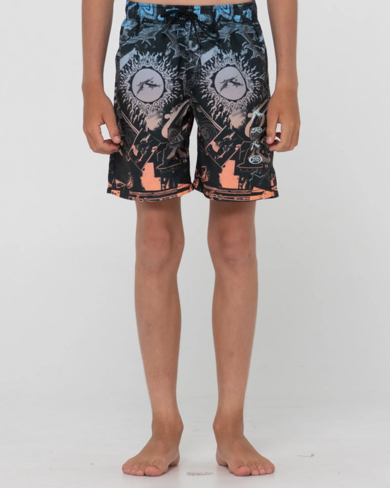 Paste Up Printed Elastic Boardshort Boys | Rusty Hot