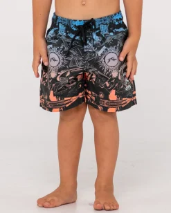 Paste Up Printed Elastic Boardshort Runts | Rusty Store