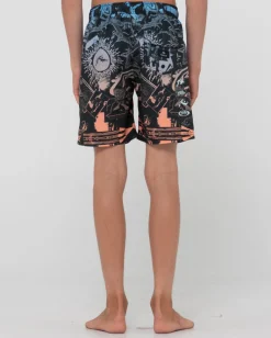 Paste Up Printed Elastic Boardshort Boys | Rusty Hot
