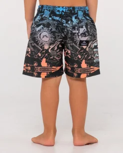 Paste Up Printed Elastic Boardshort Runts | Rusty Store