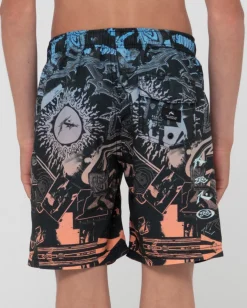 Paste Up Printed Elastic Boardshort Boys | Rusty Hot