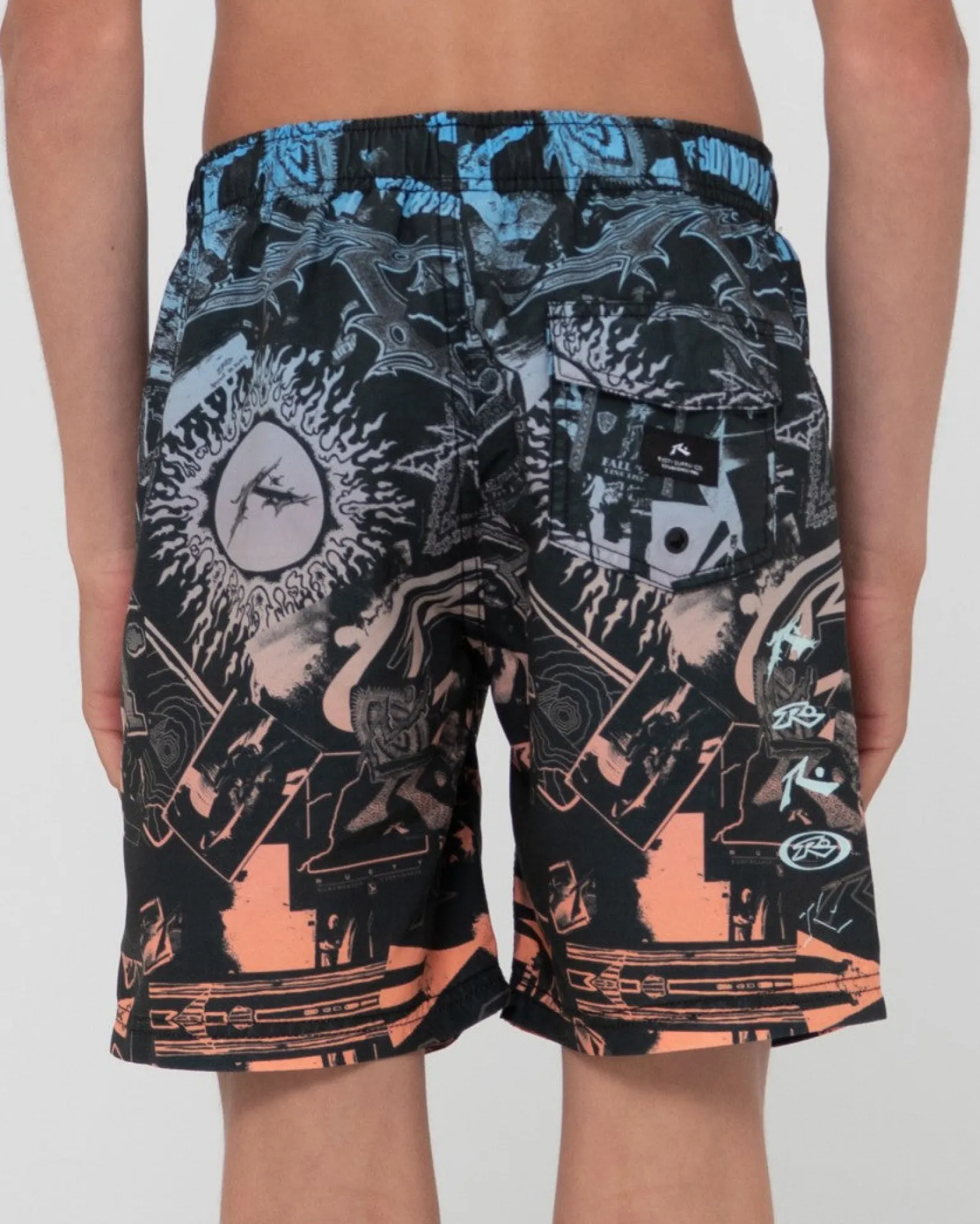 Paste Up Printed Elastic Boardshort Boys | Rusty Discount