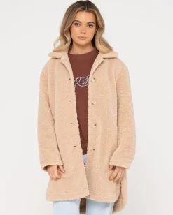 Penelope Long Relaxed Fit Sherpa Coat | Rusty Shop