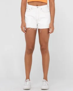 Penny Kick Flare High Waisted Denim Short | Rusty Hot