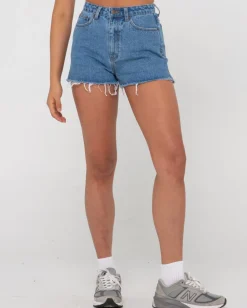 Penny Kick Flare High Waisted Denim Short | Rusty Best