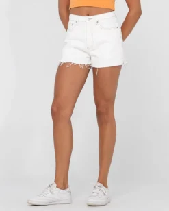 Penny Kick Flare High Waisted Denim Short | Rusty Hot