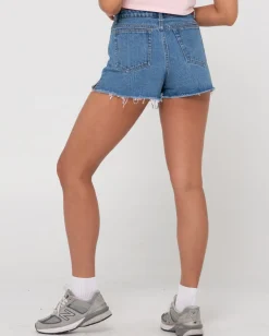 Penny Kick Flare High Waisted Denim Short | Rusty Hot