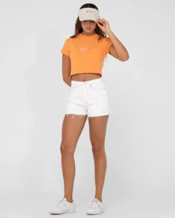 Penny Kick Flare High Waisted Denim Short | Rusty Hot