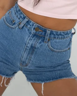 Penny Kick Flare High Waisted Denim Short | Rusty Hot