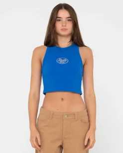 Pit Stop Ribbed Racer Tank | Rusty Sale