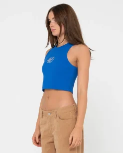 Pit Stop Ribbed Racer Tank | Rusty Sale