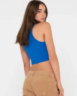 Pit Stop Ribbed Racer Tank | Rusty Sale