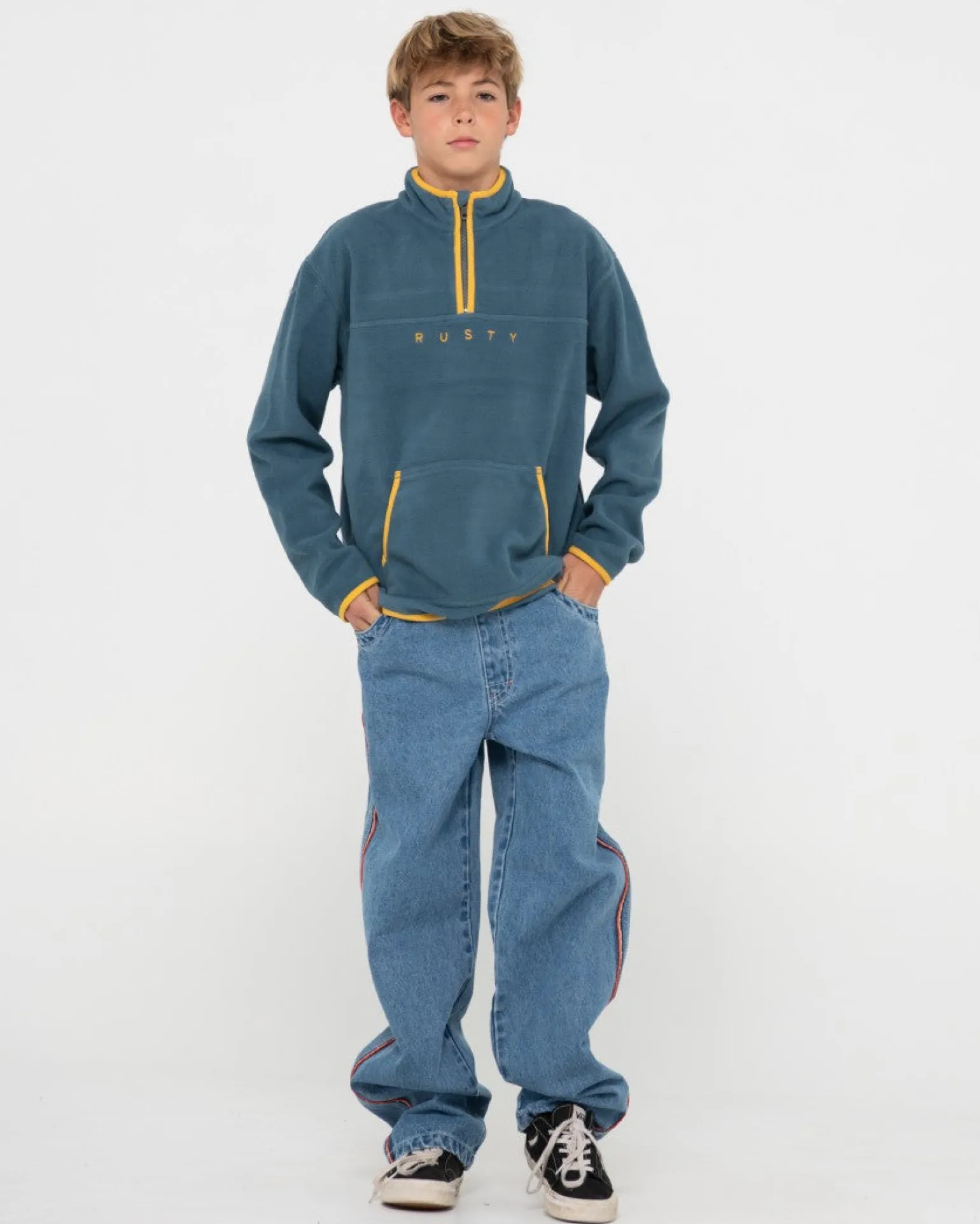 Polarized 1/4 Zip Polar Fleece Boys | Rusty Sale