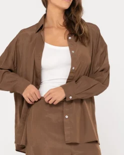 Porter Oversized Long Sleeve Shirt | Rusty Sale