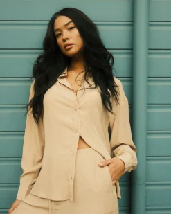 Porter Oversized Long Sleeve Shirt | Rusty Flash Sale