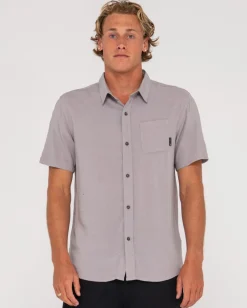 Razor Blade Short Sleeve Rayon Shirt | Rusty Best Sale