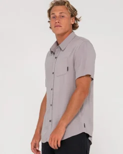 Razor Blade Short Sleeve Rayon Shirt | Rusty Best Sale