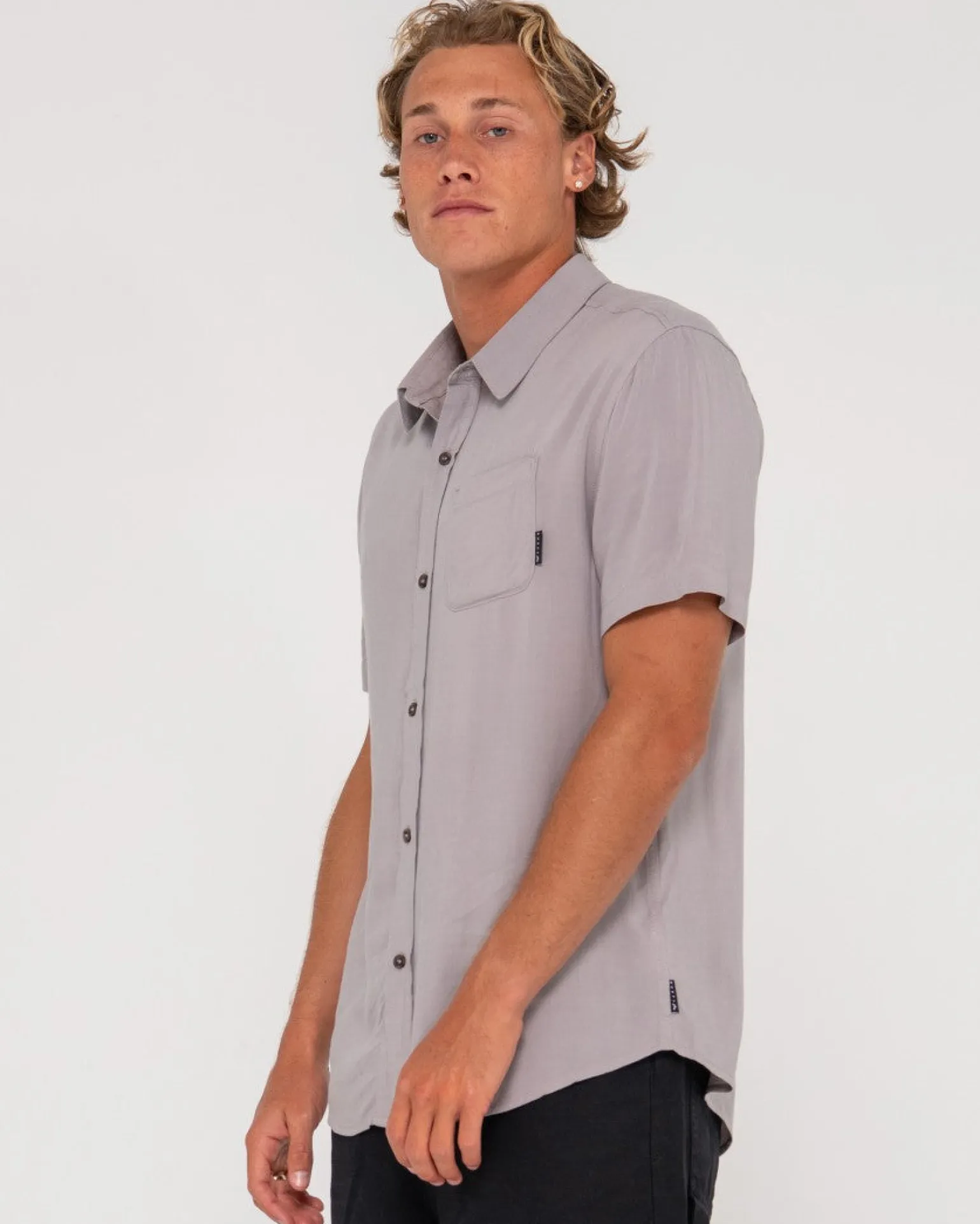 Razor Blade Short Sleeve Rayon Shirt | Rusty Best Sale