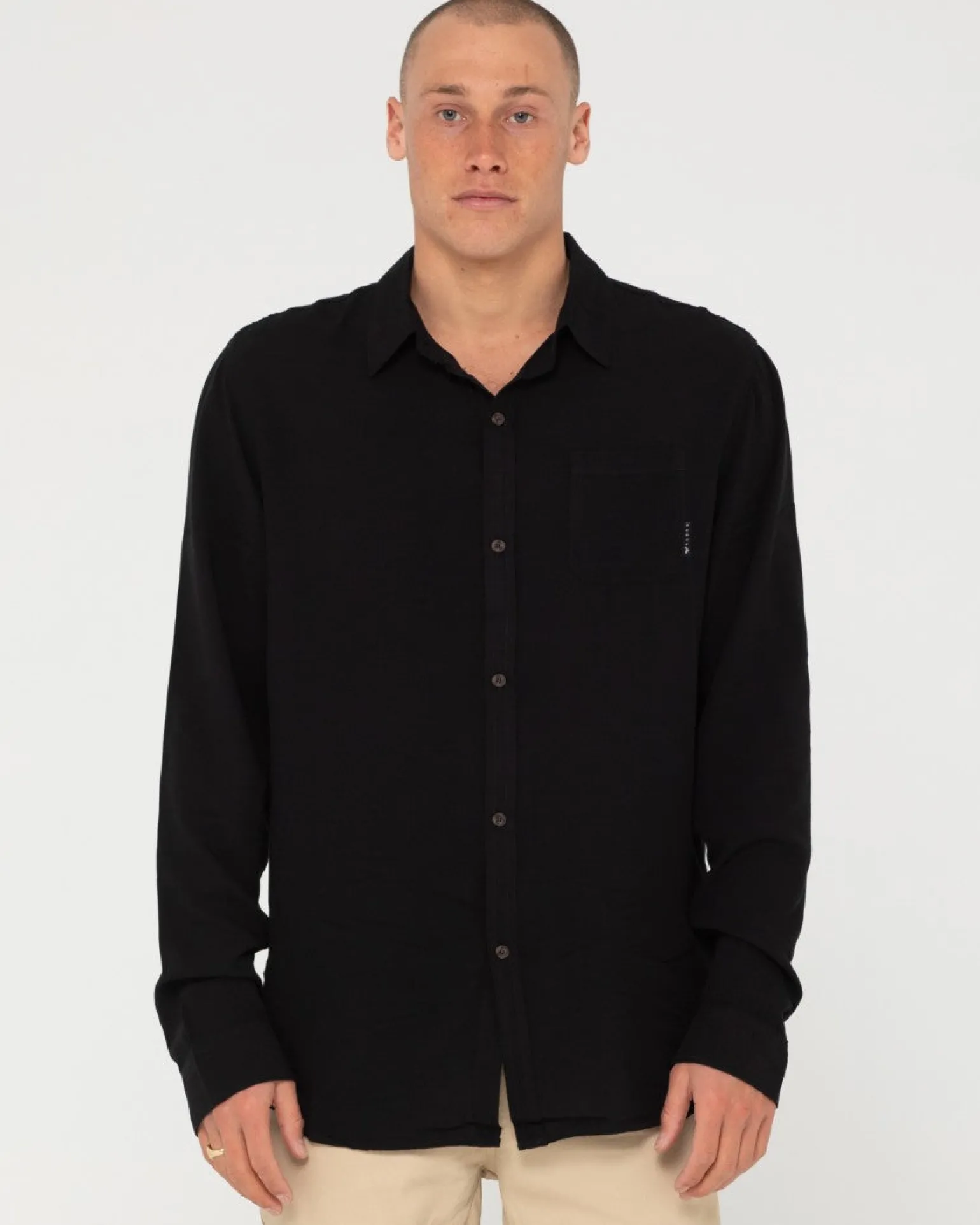 Razor Long Sleeve Rayon Shirt | Rusty Cheap