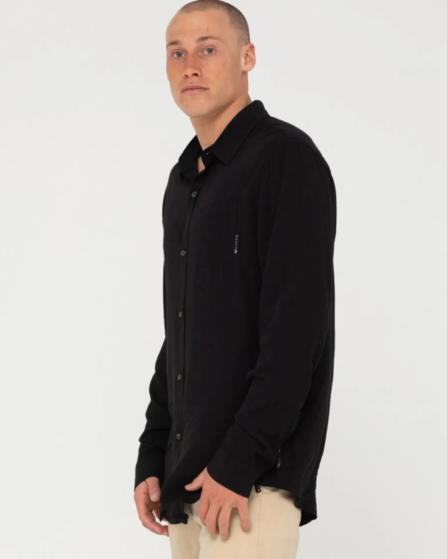 Razor Long Sleeve Rayon Shirt | Rusty Cheap