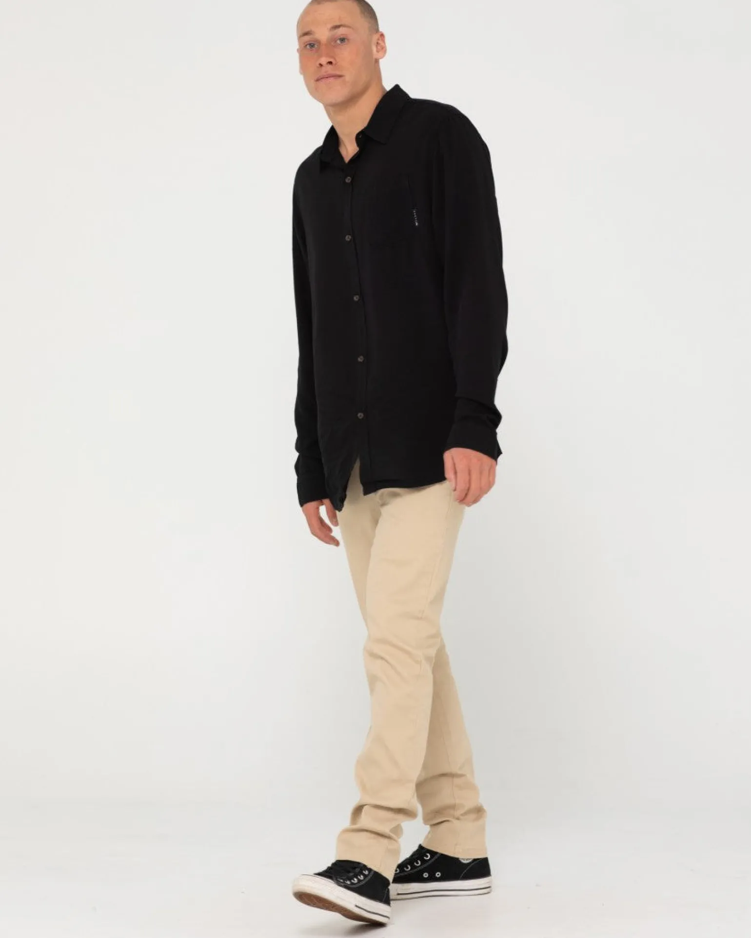 Razor Long Sleeve Rayon Shirt | Rusty Cheap