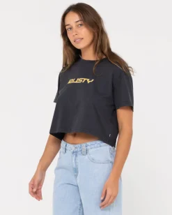 Rider Relaxed Fit Graphic Crop Tee | Rusty Online