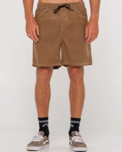 Rifts 14 Wale Vintage Wash Elastic Cord Short | Rusty Store